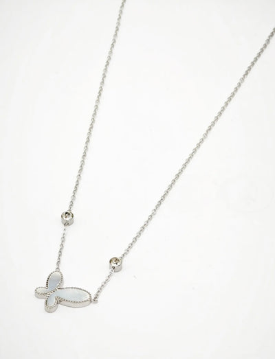 Collier papillon [ argenté ]