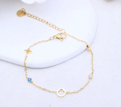 Bracelet Lucie strass bi color [ dorée ]