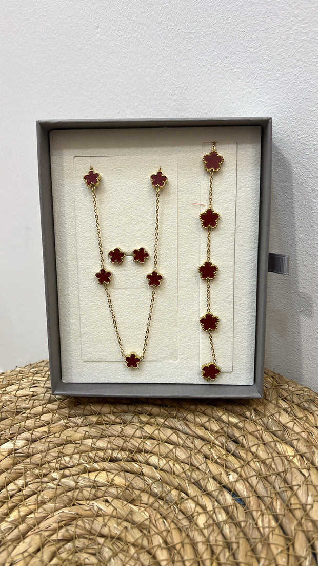 Coffret fleur little [ bordeau ]