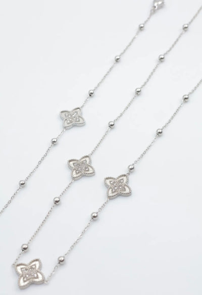 Combo A - collier + bracelet [ argenté ]