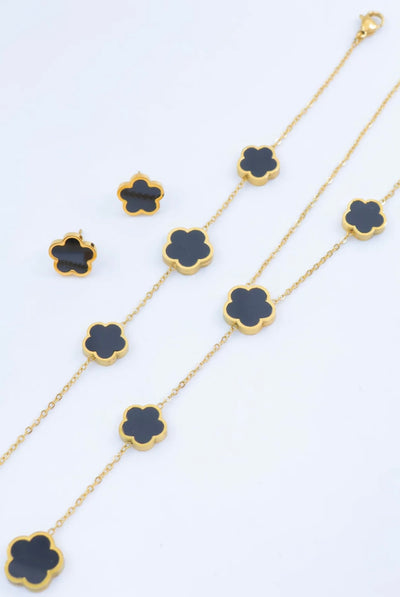 Parure trèfle  [ noir ]