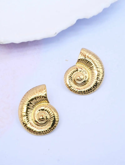 Boucle d’oreille coquillage [ dorée ]