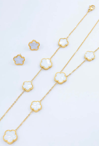 Parure trèfle  [ blanc ]