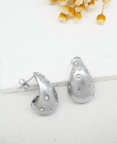 Boucle d’oreilles coccinelle  [ argenté ]