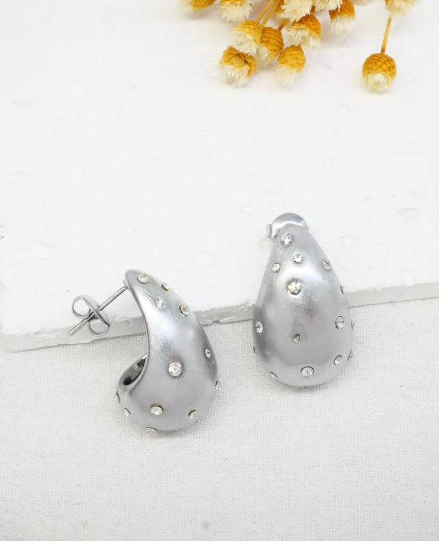 Boucle d’oreilles coccinelle  [ argenté ]