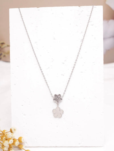 Collier Carla [ blanc / argenté ]
