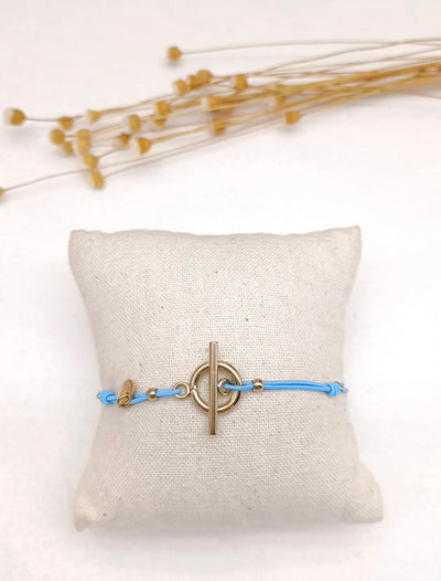 Bracelet Sabrina [ bleu / dorée ]