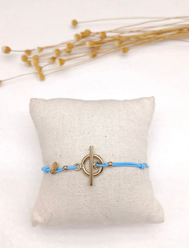 Bracelet Sabrina [ bleu / dorée ]